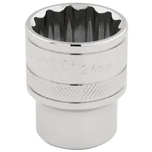 Draper HI-TORQ 12 Point Socket, 1/2" Sq. Dr., 24mm 33372