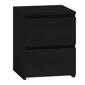 Delancey 2 Drawer Bedside Table Black