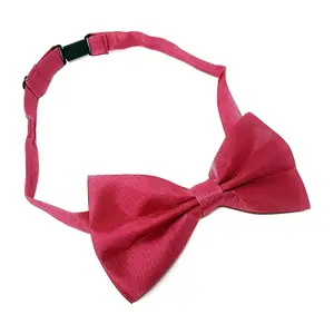 Hot Pink Satin Polyester Bow Tie for Casual & Formal Wear, Wedding Party Accessory