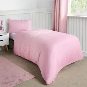 Filled Kids Daisy Pinsonic Panel Duvet Cover Bedding Set, Pink - Single