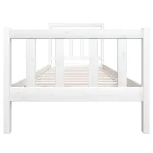 Berkfield Bed Frame White Solid Wood 90x200 cm 3FT Single