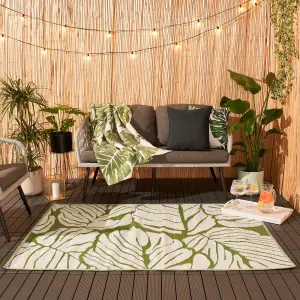 Palm Garden Outdoor Rug Large Waterproof Non Slip Area Reversible Mat