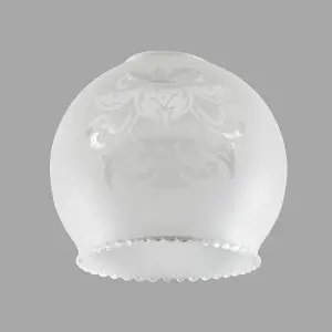 ValueLights 3 Pack Decoratively Etched Pattern Frosted White Glass Replacement Shades