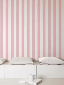 Galerie Smart Stripes 3 Pink Awning Stripe Smooth Wallpaper