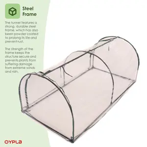 Oypla Tunnel Growhouse Garden Plant Greenhouse with PVC Cover - 200x100x80cm