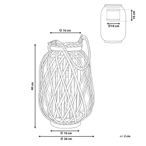 Wooden Candle Lantern 40 cm White MAURITIUS