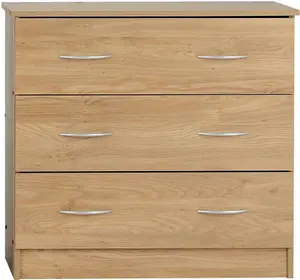 Bellingham 3 Drawer Chest in Oak Effect Veneer