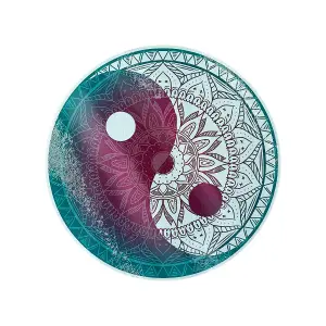 Unorthodox Collective Yin Yang Circular Chopping Board Teal/Purple (One Size)