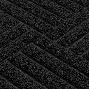 JVL Mud Grabber Spaghetti Scraper Doormat, 40x60cm, Black Square