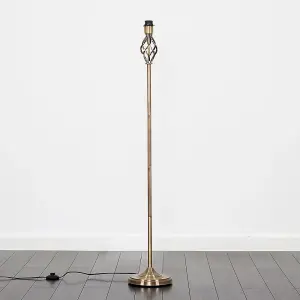 ValueLights Memphis Traditional Antique Brass Barley Twist Floor Lamp Base