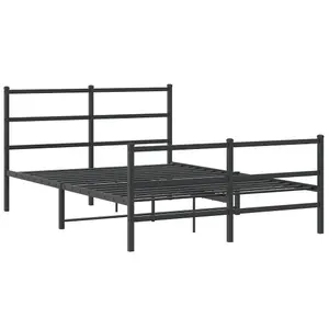 Berkfield Metal Bed Frame without Mattress with Footboard Black 140x190cm