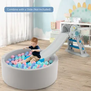 COSTWAY Foam Ball Pit 90 x 30cm Soft Round Ball Pool Baby Playpen w/ 200 Ocean Balls