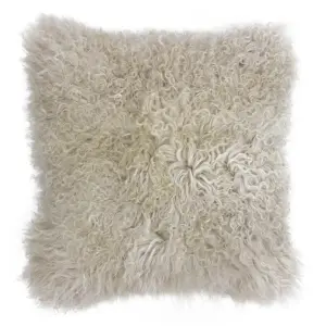 Paoletti Mongolian Natural Sheepskin Polyester Filled Cushion