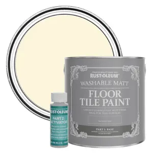 Rust-Oleum Clotted Cream Washable Matt Floor Tile Paint 2.5L