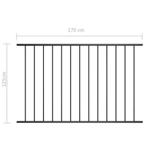 Berkfield Fence Panel Powder-coated Steel 1.7x1.25 m Black