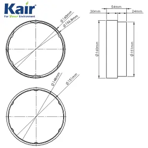 Kair Threaded Connector 150mm - 6 inch for Joining Flexible Hose to Round Ducting Fittings