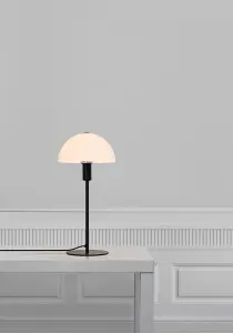 Nordlux Ellen Indoor Living Dining Bedroom Table Light In Opal/Black (Diam) 20cm