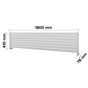 Ximax Champion FORH1164600W White Gas Horizontal Designer Radiator, (W)1800mm x (H)410mm