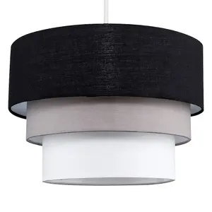 ValueLights Aztec Black Ceiling Pendant Shade and B22 GLS LED 10W Warm White 3000K Bulb