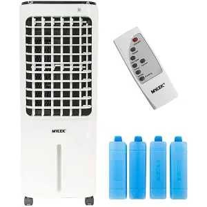 MYLEK Air Cooler Portable Evaporative Fan Large 8L Water Tank Oscillating Humidifier 75W Cooling Remote Control Bedrooms Home