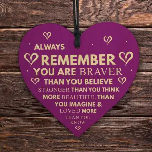 Red Ocean Always Remember Loved More Than You Know Handmade Wooden Hanging Heart Plaque Sign Gift for Your Best Friendship Friend