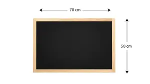 ALLboards Wooden beech easel 145 cm + Black chalkboard 70x50 cm beech wooden frame