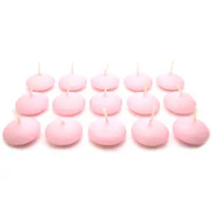 Floating Candles, Pack of 15, Unscented, Long Burning Time, Tealights Candles, Romantic Decoration Wedding Dinner Christmas (Pink)