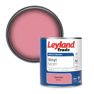 Leyland Trade Vinyl Matt Walls & Ceilings Emulsion Paint Pink Punch (PPG1184-4) 1L