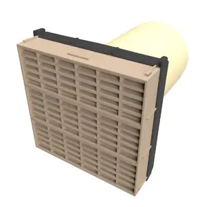 Buff Airbrick 9" x 9" with Extendable 6" Pipe for Cavity Wall Ventilation