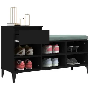 Berkfield Shoe Cabinet Black 102x36x60 cm Engineered Wood