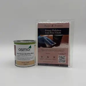 Osmo End Grain Sealing Wax Clear (5735) 375ml & Free Priory Polishes Lint Free Cloth