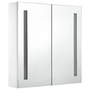 Berkfield LED Bathroom Mirror Cabinet 60x14x62 cm