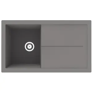 SIA NALI10GR 1.0 Bowl Grey Composite Inset Kitchen Sink