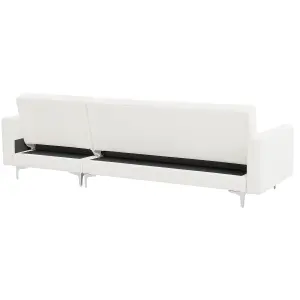 Corner Sofa ABERDEEN White Faux Leather Left Hand