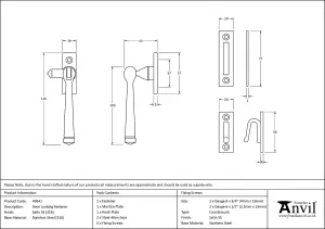 From The Anvil Satin Marine SS (316) Locking Avon Fastener