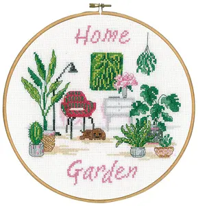 HOME GARDEN - Counted Cross Stitch Kit with Hoop: Home Garden - Vervaco