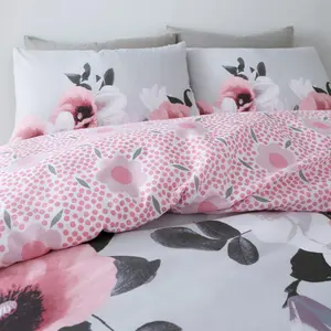 Pitzer Cotton Blend Floral Duvet Cover Set with Pillowcases Kingsize - 2 Standard Pillowcases