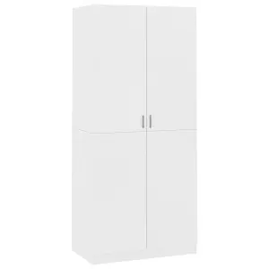 Wardrobe White 90x52x200 cm Engineered Wood