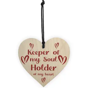 Red Ocean Valentines Day Novelty Gift Wood Heart Sign Anniversary Gift For Him Boyfriend Girlfriend Husband Wife