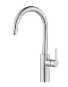 GoodHome Zanthe Stainless steel effect Kitchen Side lever Tap