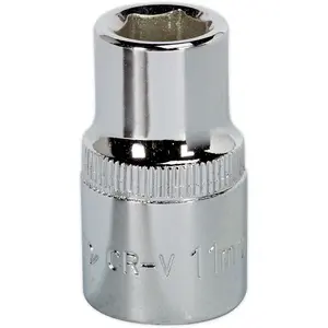 Premium 11mm Forged Steel Drive Socket - 1/2" Square Drive with Polished Chrome Finish