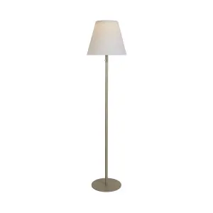 Lighting Collection Livorno White Solar Powered Outdoor LED Floor Lamp