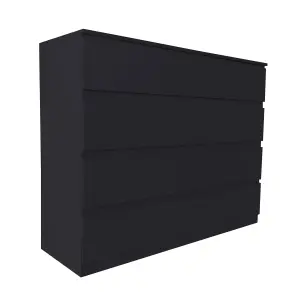 8 Chest Of Drawer BLACK Deep Chest of Wooden Drawers