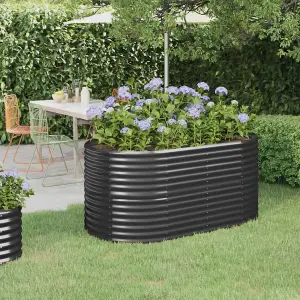 Berkfield Garden Planter Powder-coated Steel 152x80x68 cm Anthracite