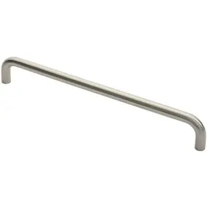 Round D Bar Pull Handle 444 x 19mm 425mm Fixing Centres Satin Steel