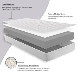 Burtundy White Noise Foam Mattress Kingsize (5')