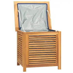 Berkfield Garden Storage Box with Bag 60x50x58 cm Solid Wood Teak