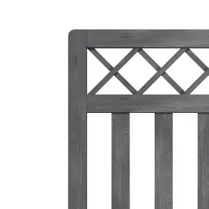 3x3ft Outdoor Grey Cross Top Garden Wooden Gate Fence Patio Gate