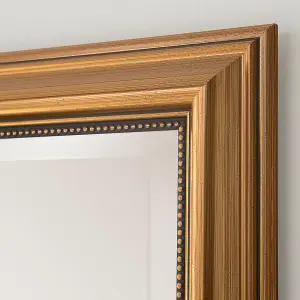 Classic Gold Beaded Mirror 132x79cm