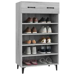 Berkfield Shoe Cabinet Grey Sonoma 60x35x105 cm Engineered Wood